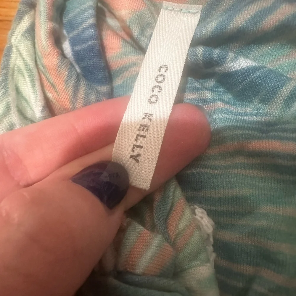 Coco Kelly Strapless Tropical Maxi Palms Pockets Resortwear Vacation‎ Medium
